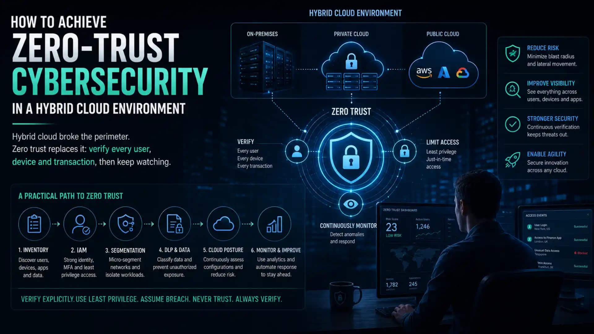 How to Achieve Zero-Trust Cybersecurity in a Hybrid Cloud Environment